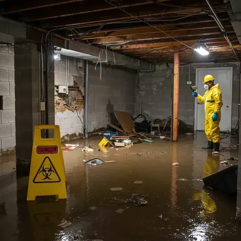 Flooded Basement Electrical Hazard in Colwich, KS Property