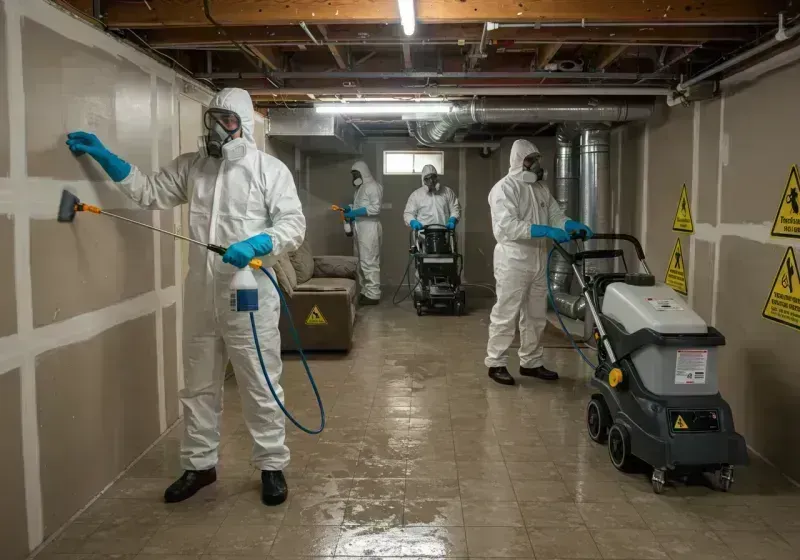 Basement Moisture Removal and Structural Drying process in Colwich, KS